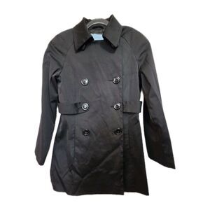 Nine West Belted Double Breasted, Size‎ Small, Black Pea Coat